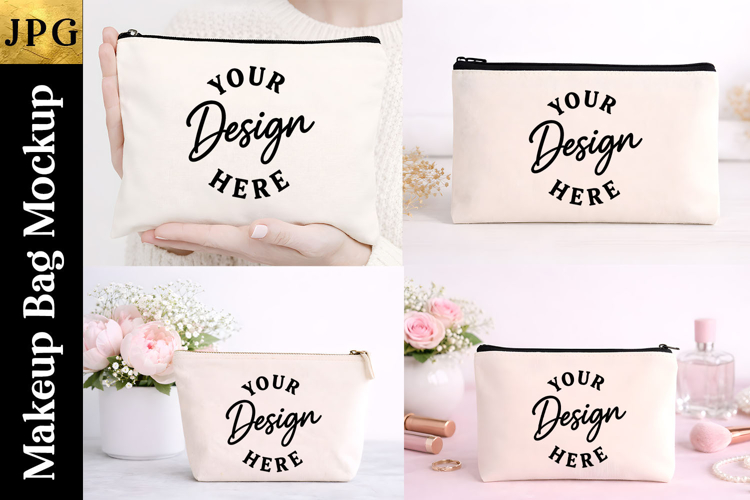 Makeup Bag Mockup | Cosmetic Bag Mockup JPG
