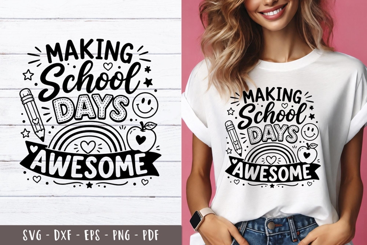 Black and White School Clipart Image 6