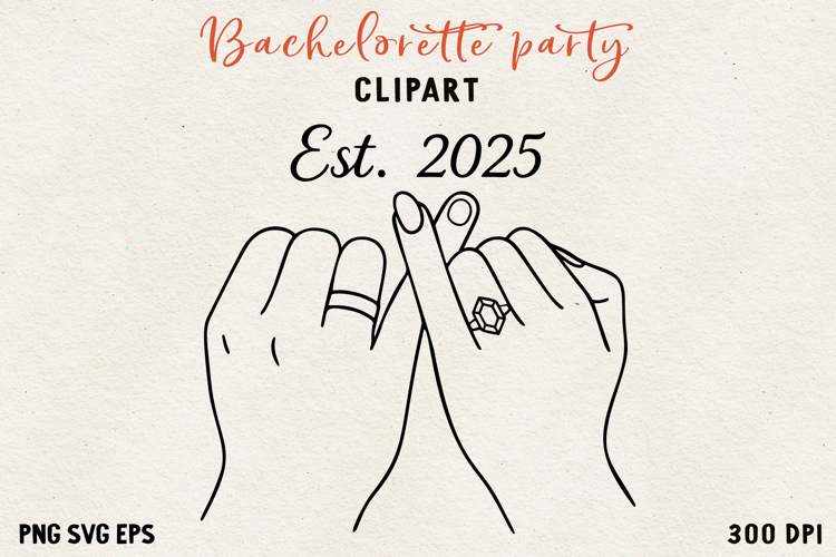 Bachelorette Party Line Art Clipart Bride SVG PNG EPS