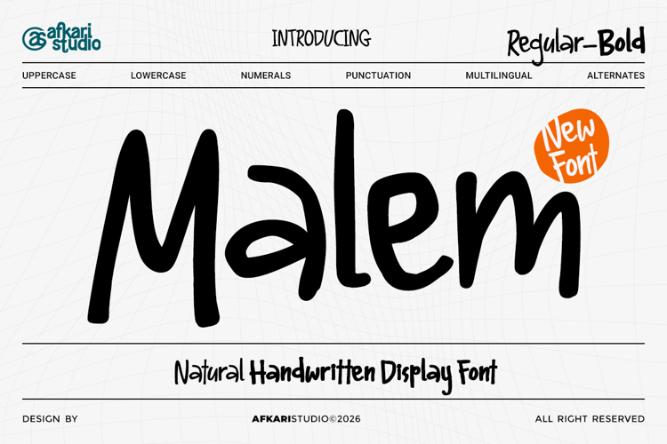 Malem - Natural Handwritten Display Font