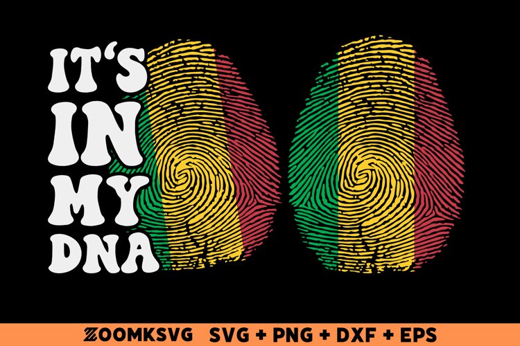 It's in my DNA Mali Flag Fingerprint Sublimation PNG, SVG example image 1