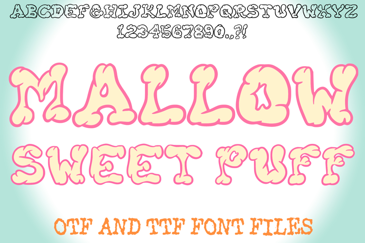 Mallow Sweet Puff Lettering ABC Font Type Wobbly OTF