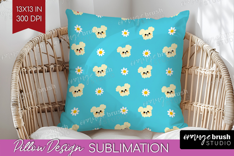 Maltese Dog Pillow Sublimation Cute Chibi Puppy Pillow Cover