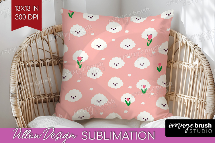 Maltese Dog Pillow Sublimation Cute Chibi Puppy Pillow Cover