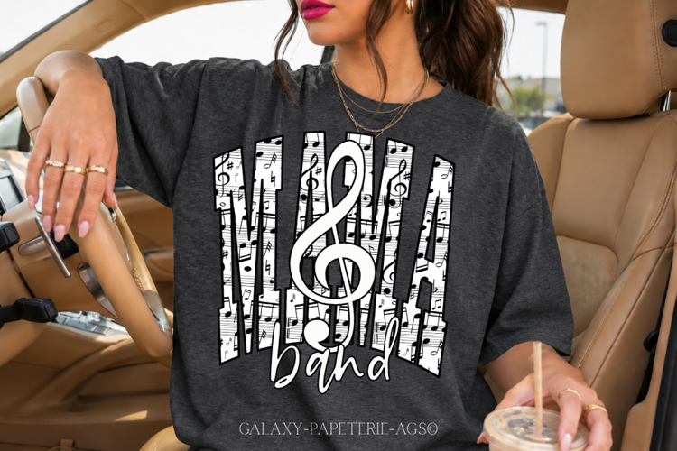 Mama Band PNG | Music Note Shirt Design