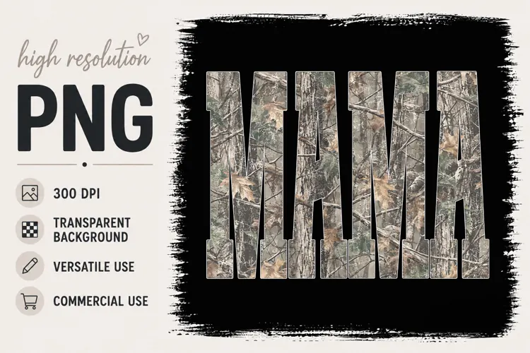 Camo Mama png, Hunting png, Mom Sublimation Design