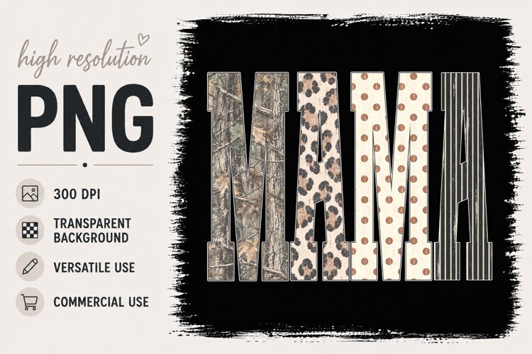 Mama png, Mom Sublimation Design example image 1