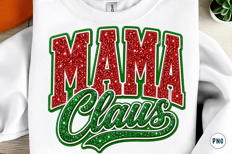 Mama Claus Glitter Png
