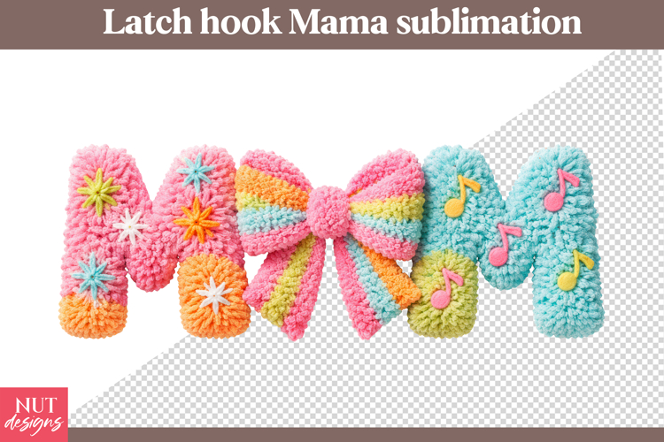 Latch Hook Mom Sublimation Pink Bow Yarn Mama Mothers Day