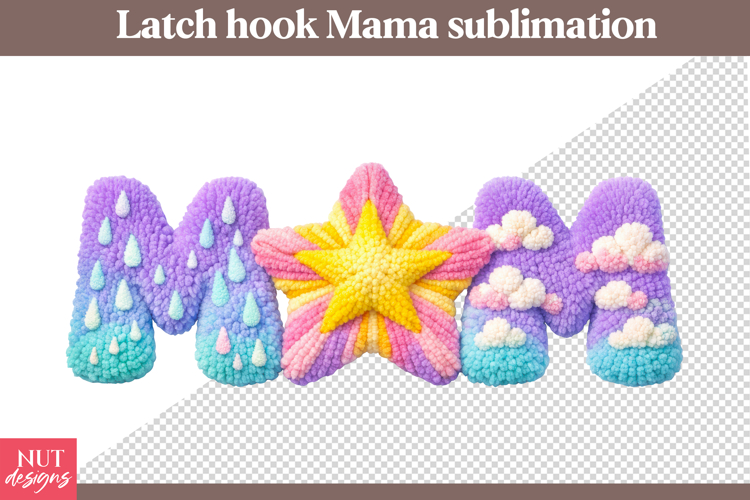 Latch Hook Mom Sublimation Yarn Star Mama Mothers Day