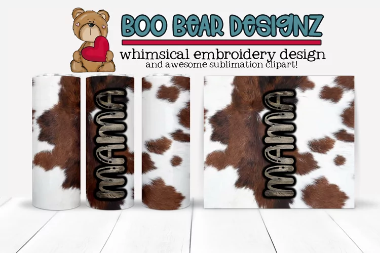 Ma Ma Cowhide Western Sublimation tumbler design