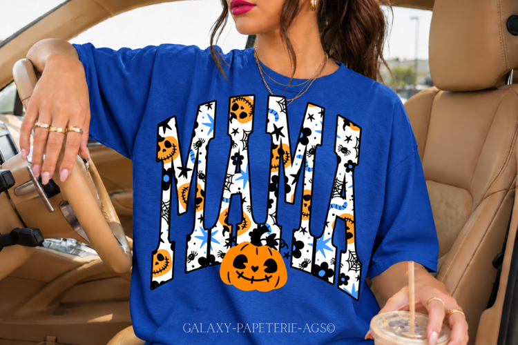 Mama PNG | Cute Pumpkin Halloween Shirt Design