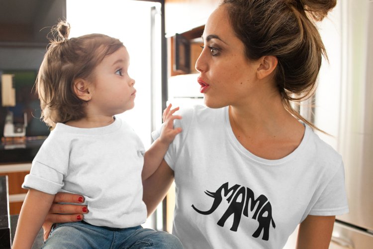 Mama Elephant SVG cut file lettering design example image 1