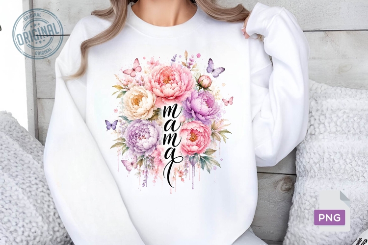 Mama Floral PNG Sublimation Design, Wildflower PNG 15