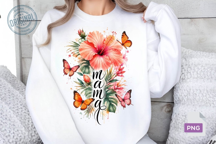 Mama Floral PNG Sublimation Design, Wildflower PNG 12