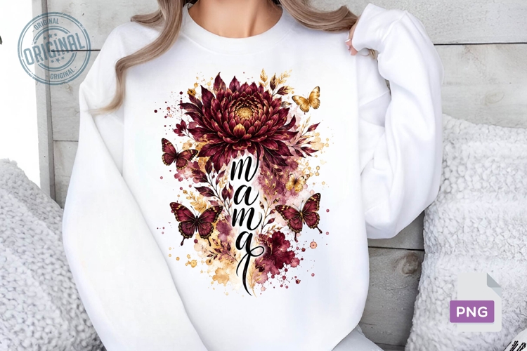 Mama Floral PNG Sublimation Design, Wildflower PNG 4