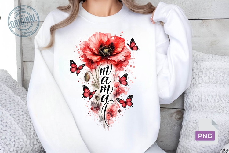 Mama Floral PNG Sublimation Design, Wildflower PNG 7