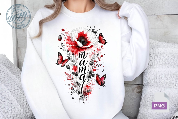 Mama Floral PNG Sublimation Design, Wildflower PNG 6