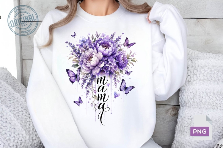 Mama Floral PNG Sublimation Design, Wildflower PNG 10