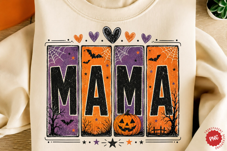 Mama Halloween PNG, Spooky Sublimation Shirt Design