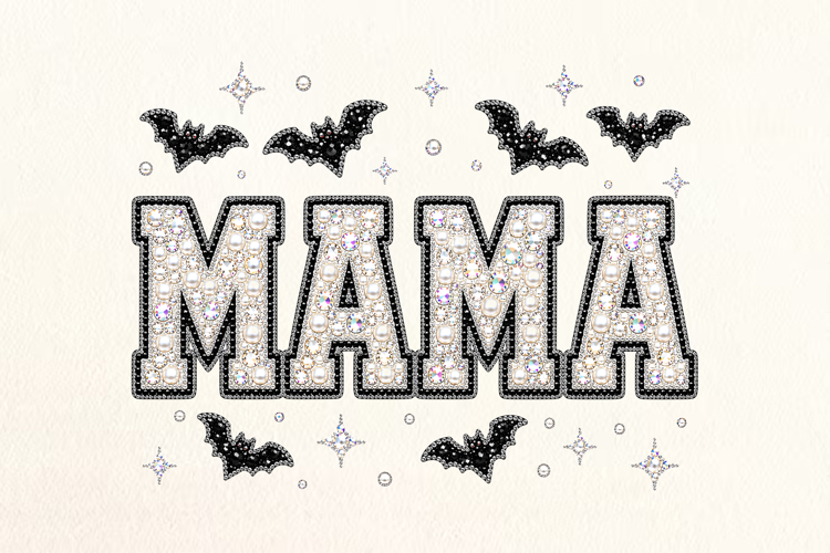 Mama Halloween Rhinestone PNG Design example image 1