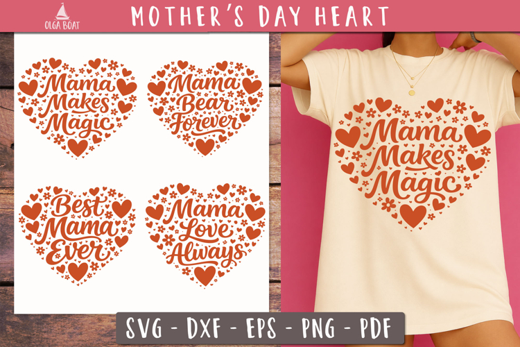 Mama Heart SVG Mother’s Day print