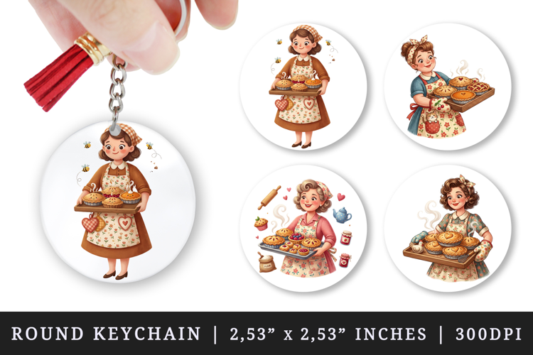 Mama round keychain pintable sublimation design png