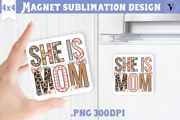 Square Magnet | Mothers Day | Flowers, Mom example image 1