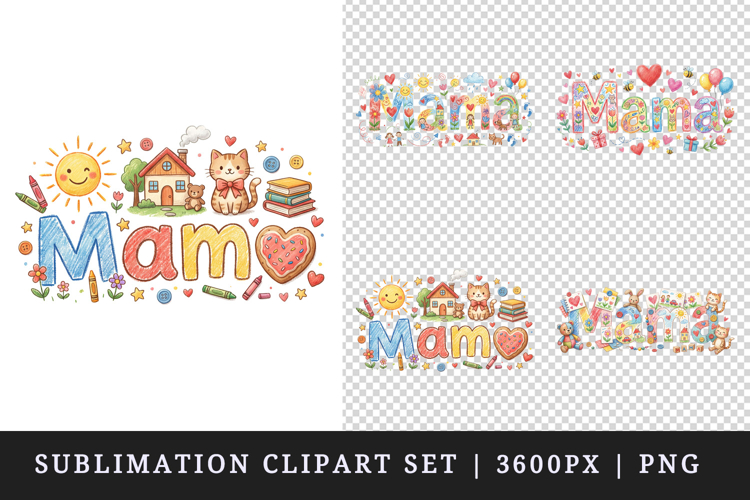 Mama clipart printable sublimation design png