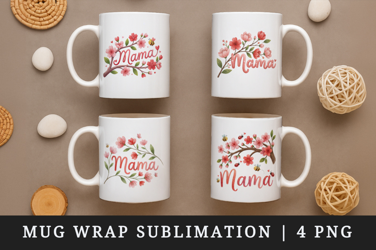 Mama mug wrap printable sublimation design