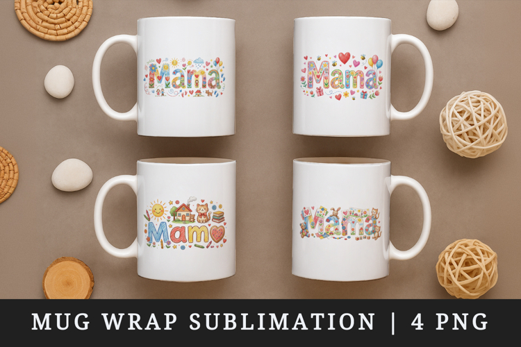 Mama mug wrap printable sublimation design