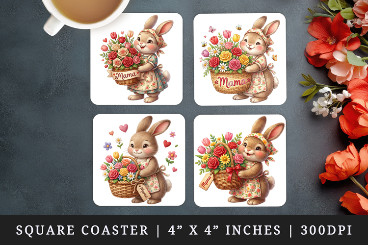 Mama square coaster sublimation, coasters design