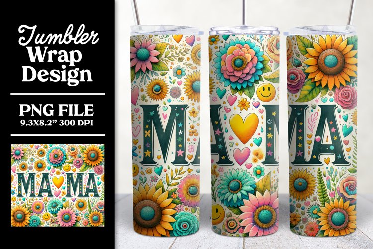 Sunflower Mama Tumbler Wrap Sublimation for Mom