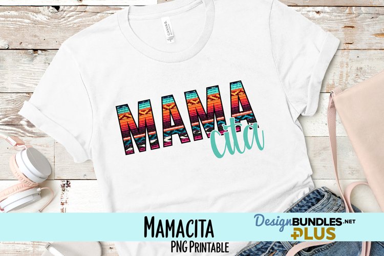 Mamacita Serape Sublimation PNG example image 1