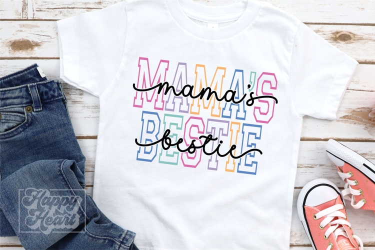 Mamas Bestie SVG - Baby Girl SVG - Mothers Day Mama Mini PNG