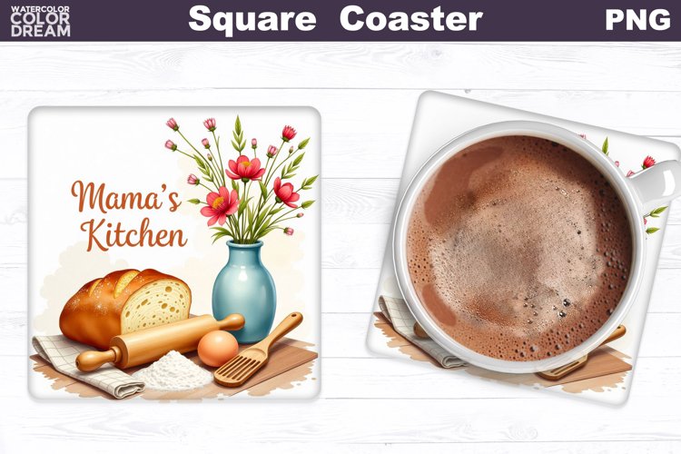Mamas Kitchen Square Coaster | Mothers Day Coaster