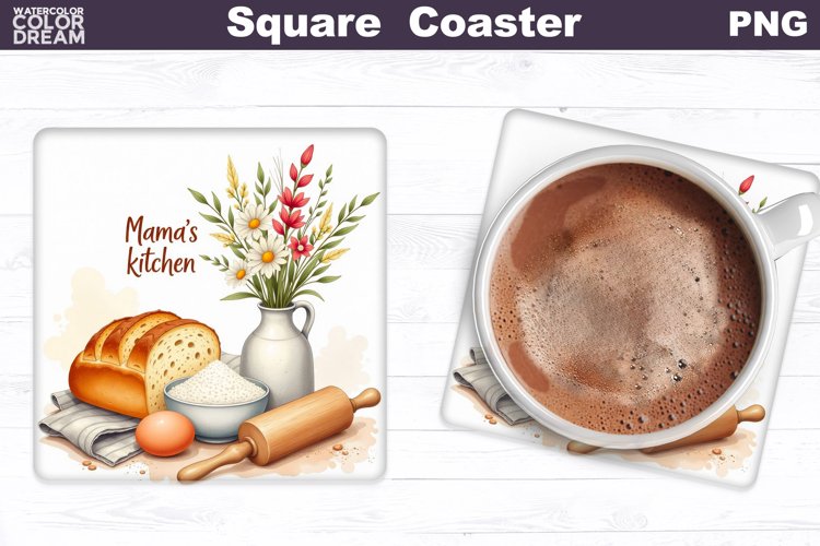 Mamas Kitchen Square Coaster | Mothers Day Coaster