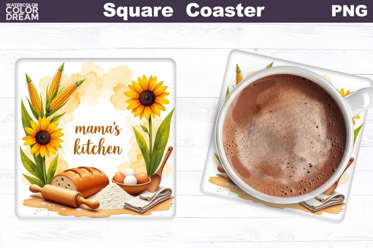 Mamas Kitchen Square Coaster | Mothers Day Coaster