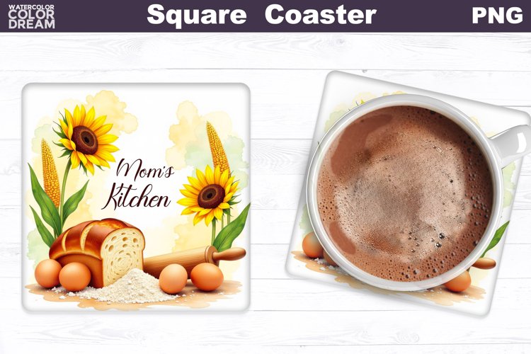 Moms Kitchen Square Coaster | Mothers Day Coaster