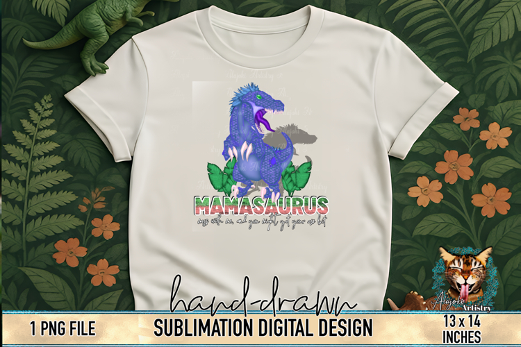 Mamasaurus T-Rex Sublimation Design
