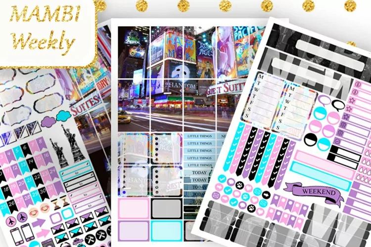 MAMBI planner stickers Weekly New York city Manhattan