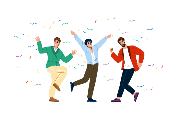 happiness man confetti vector