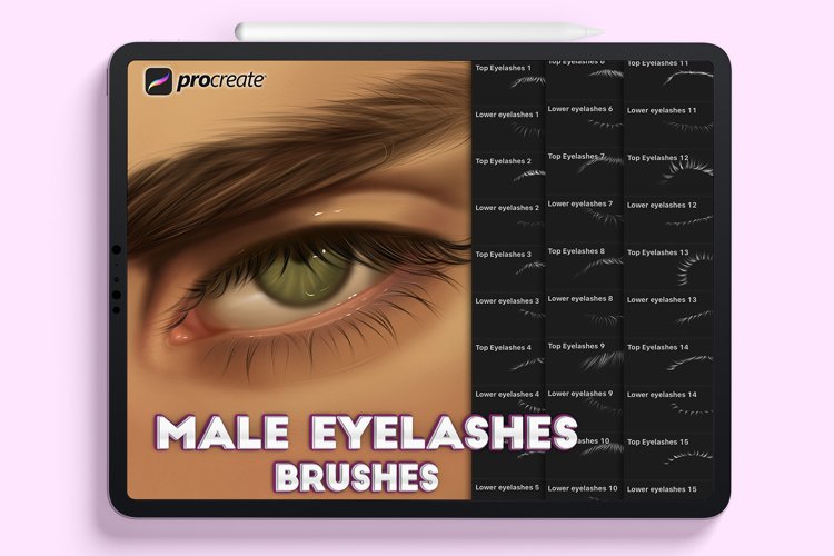 Procreate male eyelashes brushes (2172179) Procreate brushes Design