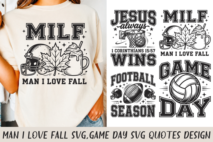 Man I Love Fall Svg,Game Day Svg Quotes Design