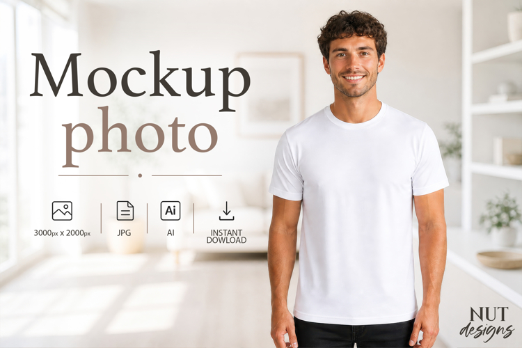 White Tshirt Mockup Image 14