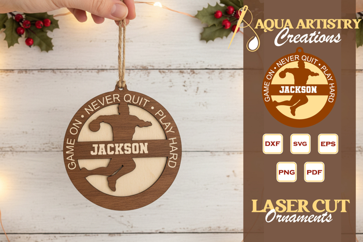 Man Volleyball Ornament Laser Cut File