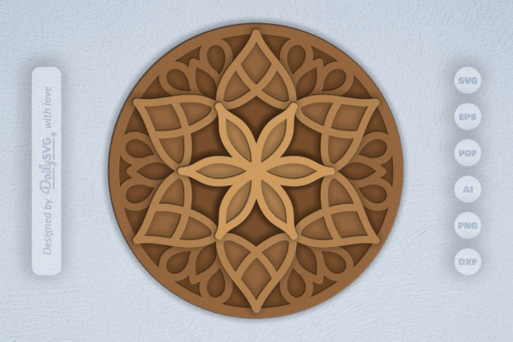 Mandala Layered Laser Cut SVG