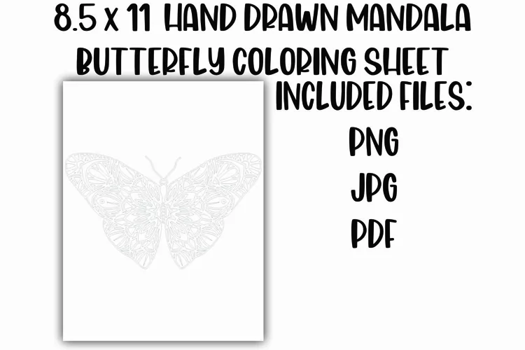 Mandala Butterfly Coloring Sheet