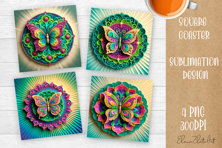 3D mandala Coaster Design, 3D mandala Coaster