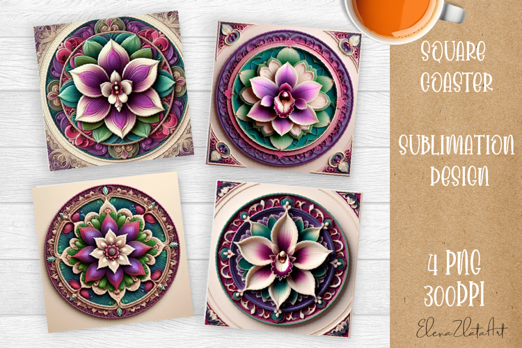 3D mandala Coaster Design, 3D mandala Coaster